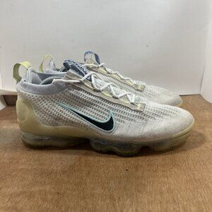 Nike Air VaporMax 2021 Flyknit Mens Size 10.5 White Black Running Shoes Sneakers